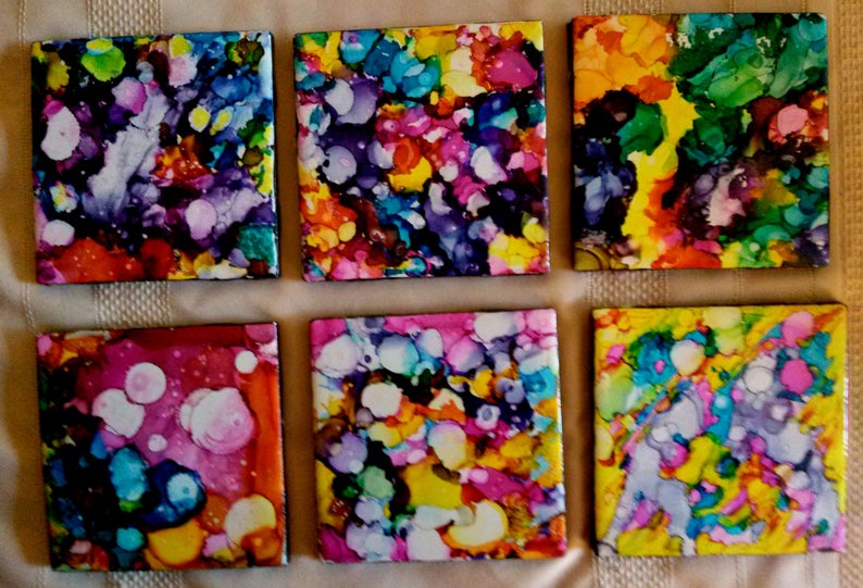 Alcohol Ink tiles