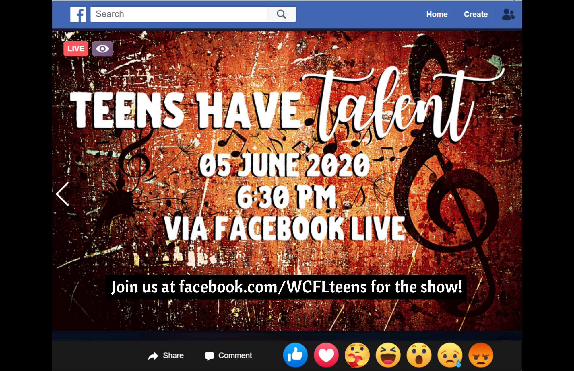 Teens Have Talent 2020 - via Facebook Live