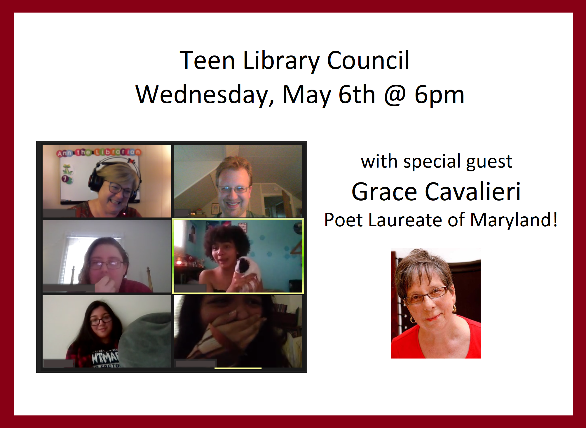 Teen Library Council - with special guest Grace Cavalieri