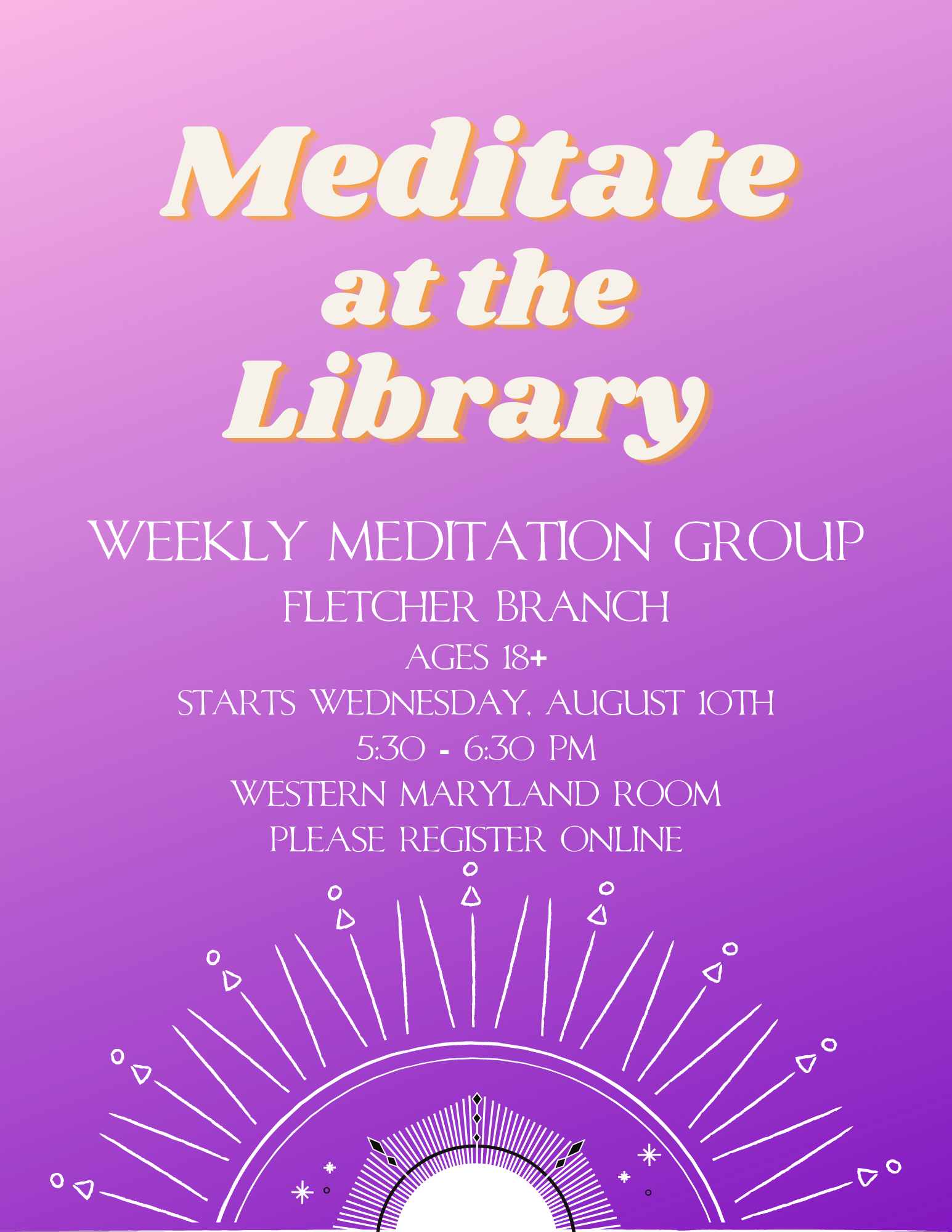 Meditate at the Library for EMERGE & BEYOND, ages 18+