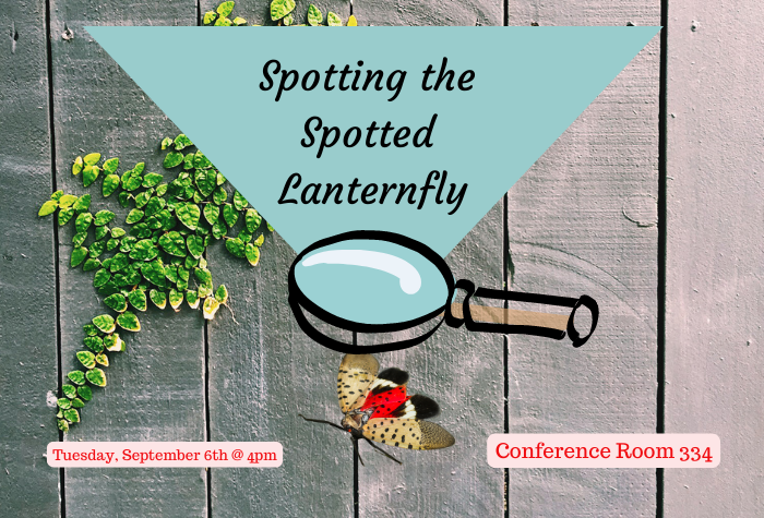 Spotting the Spotted Lanterfly September 6th 4pm Conference Room 334