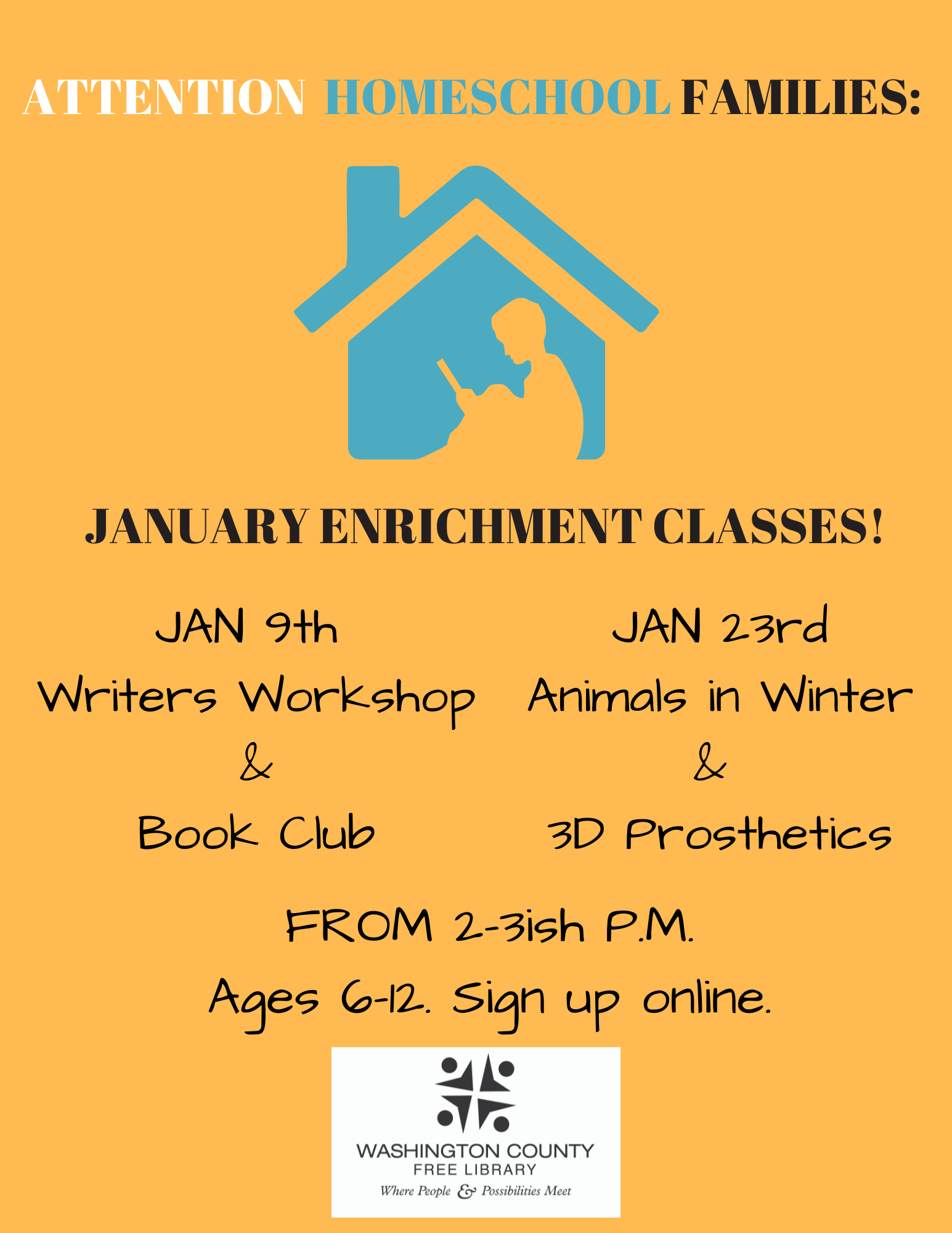 January Homeschool Enrichment Classes