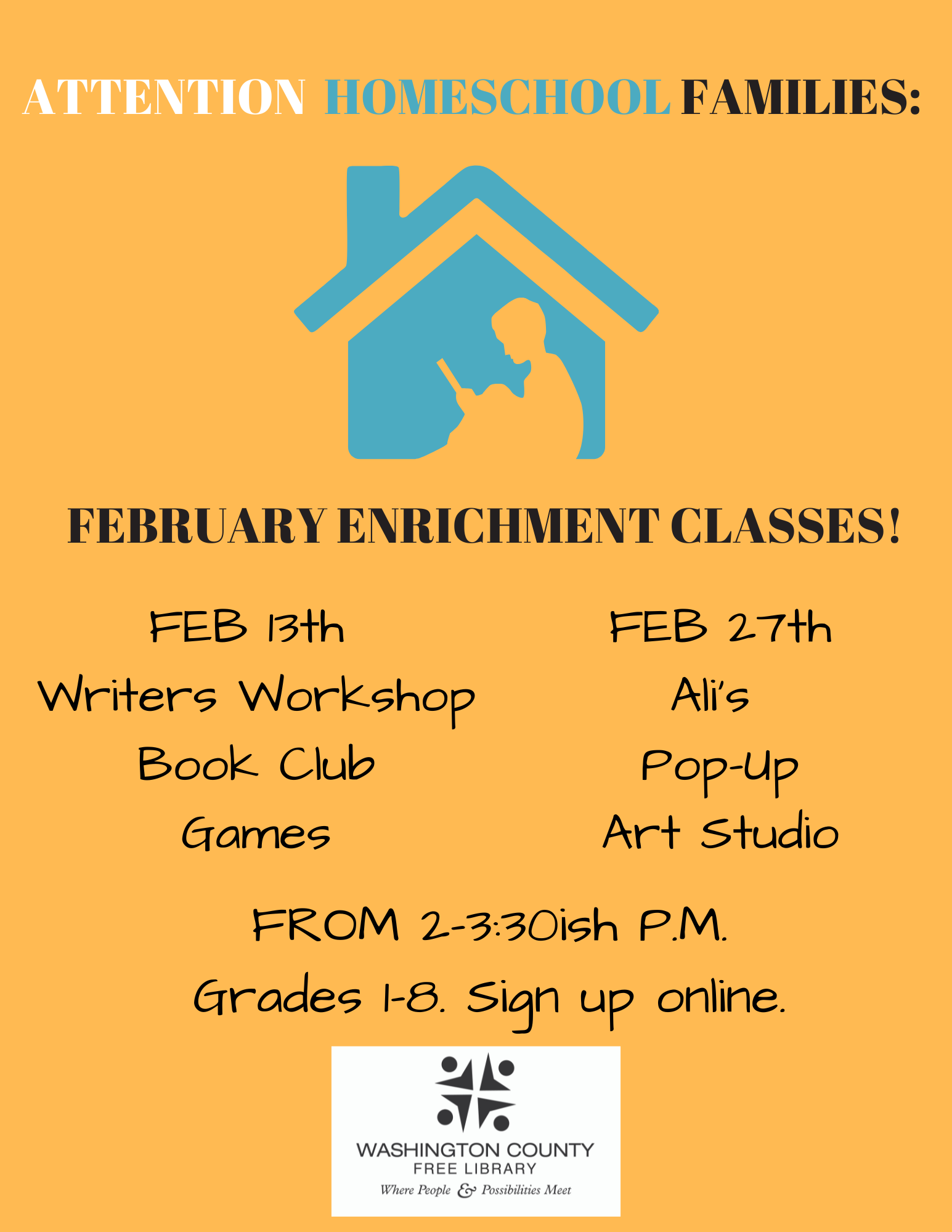 February Homeschool Enrichment Classes