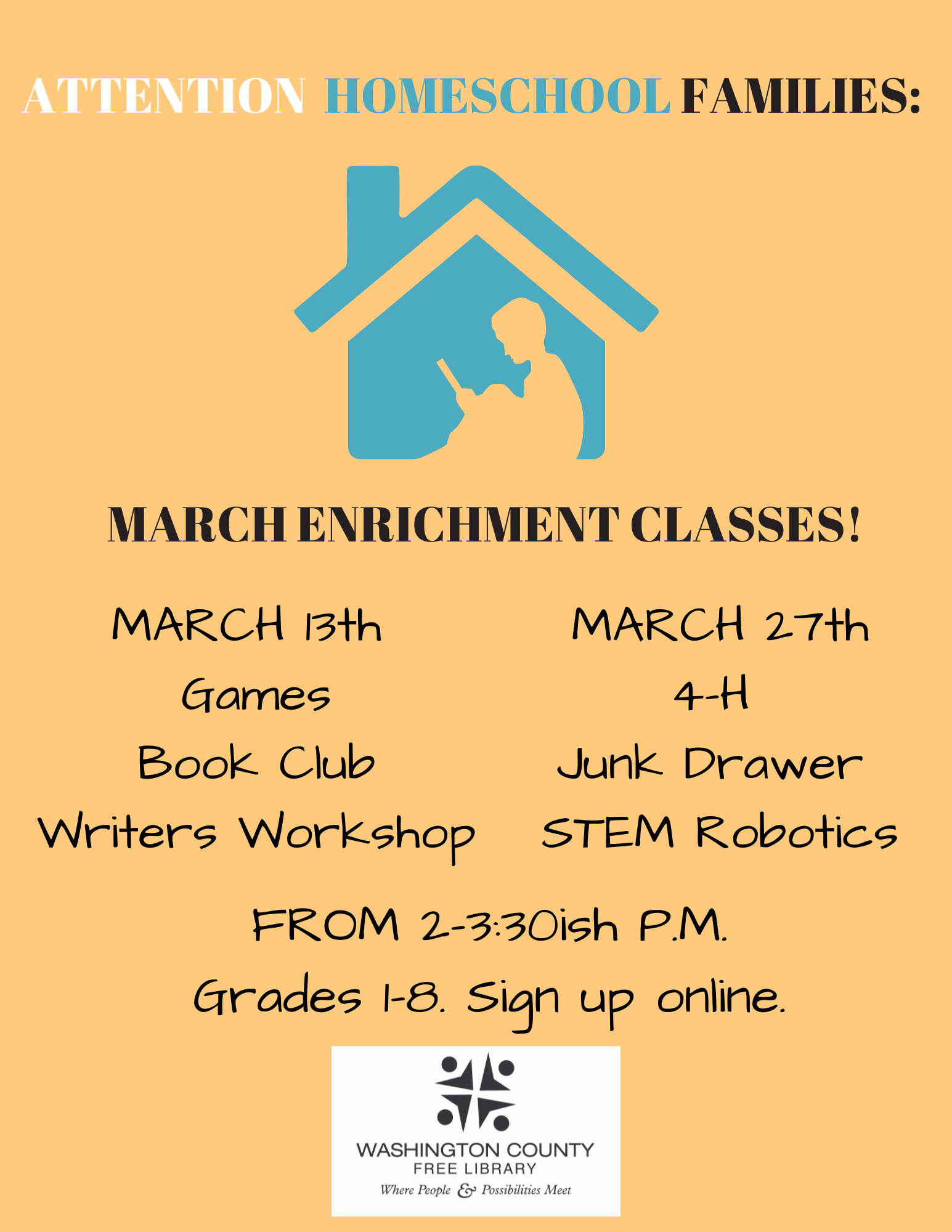 March Homeschool Enrichment Classes