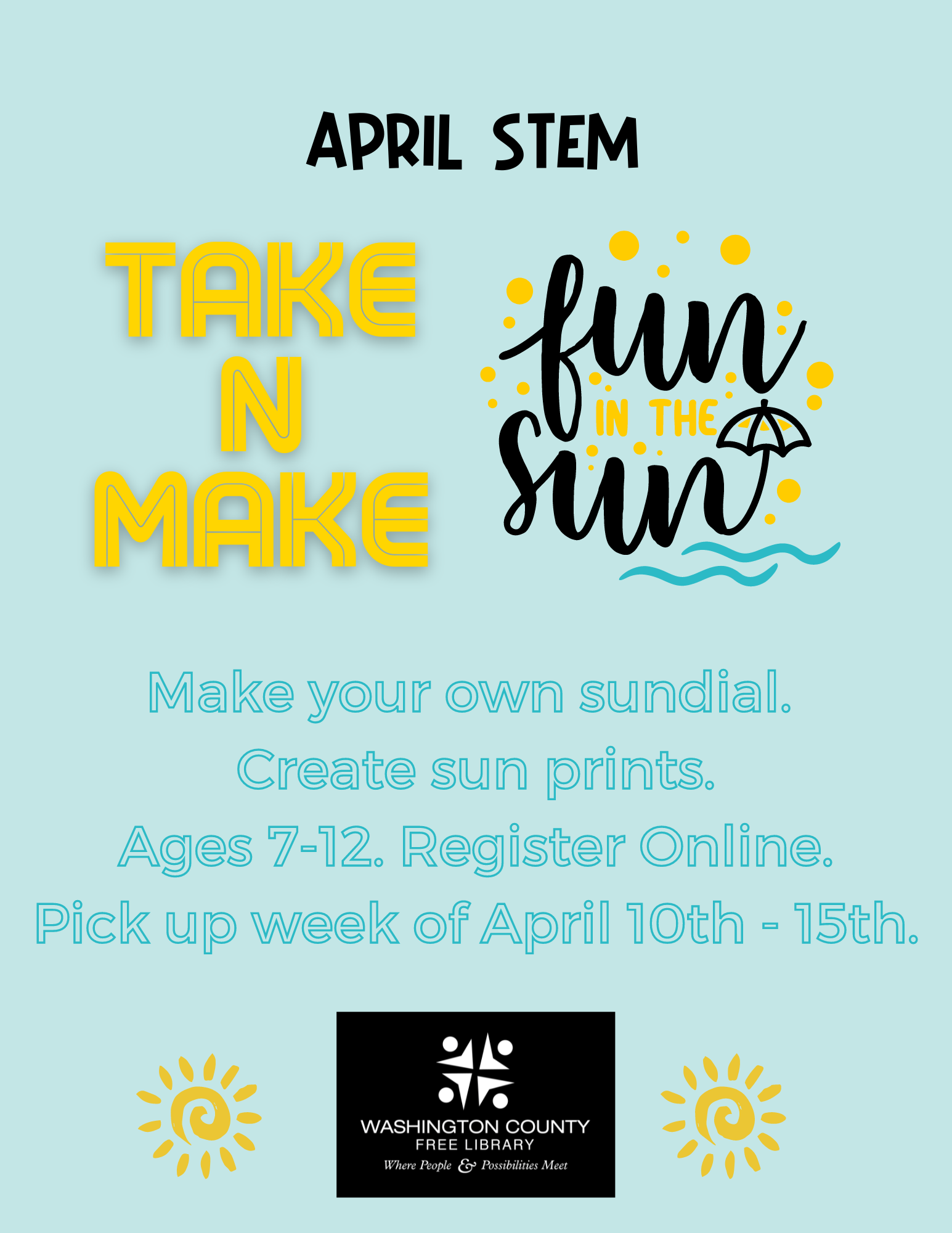 April Take N Make STEM Project: Fun in the Sun!