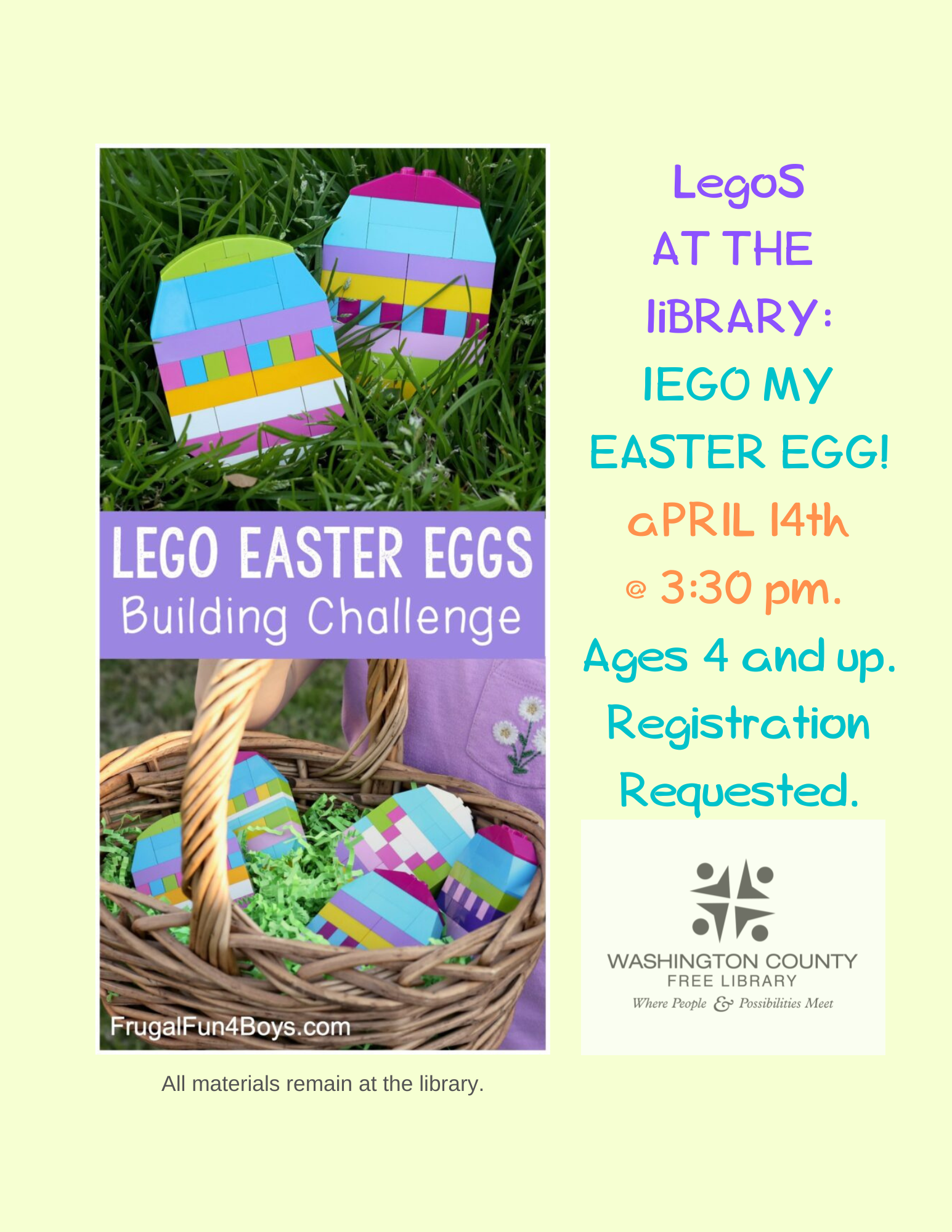 Legos at the Library: Lego My Easter Egg!