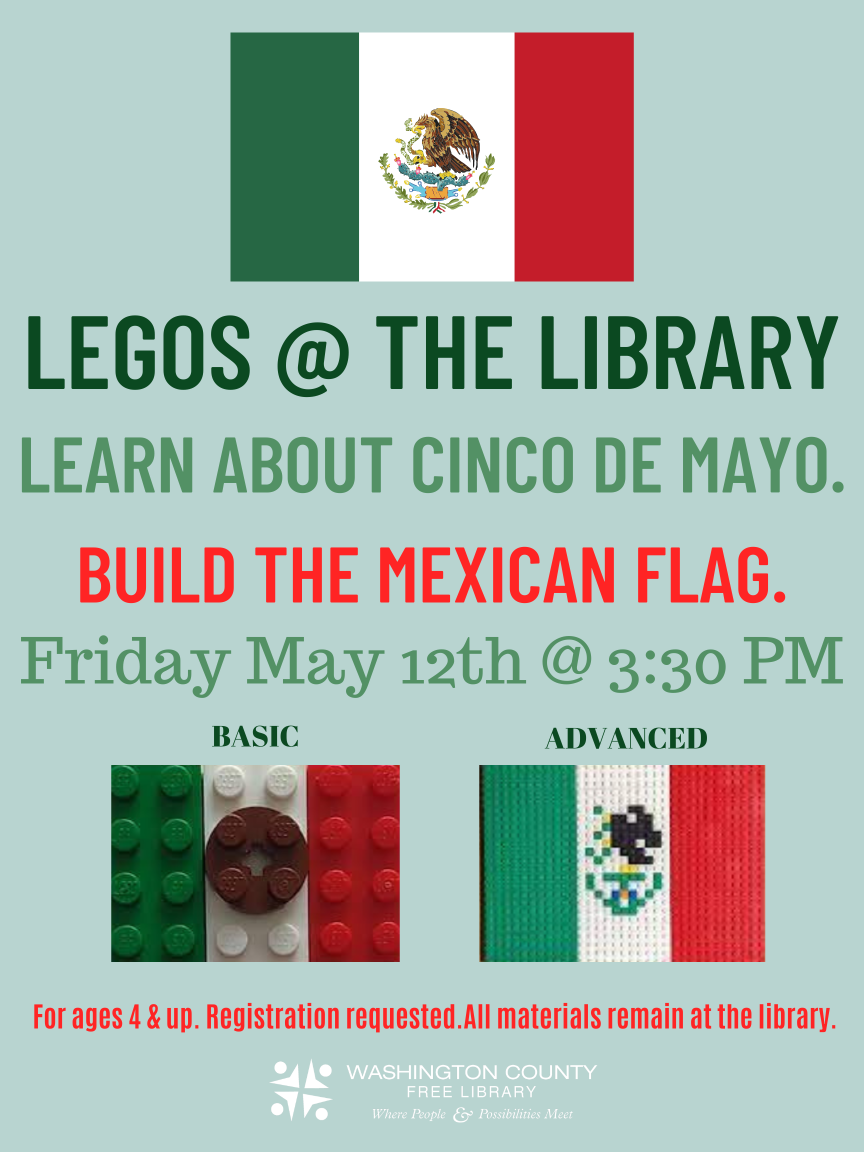 Legos at the Library: Build the Mexican Flag!