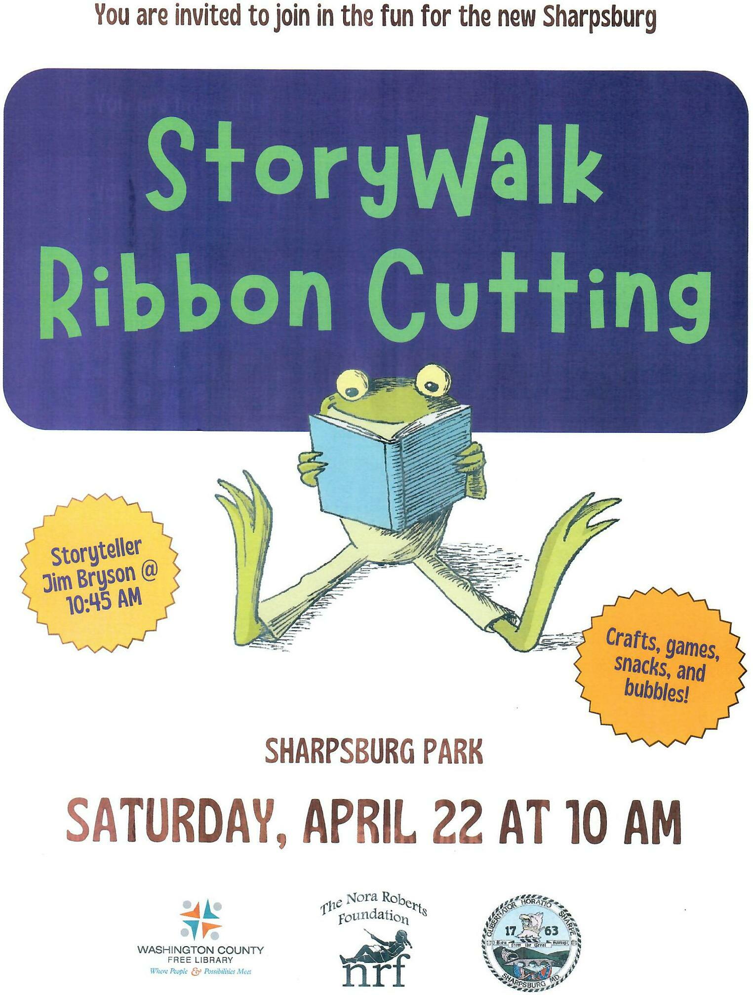Poster for the story walk ribbon cutting 