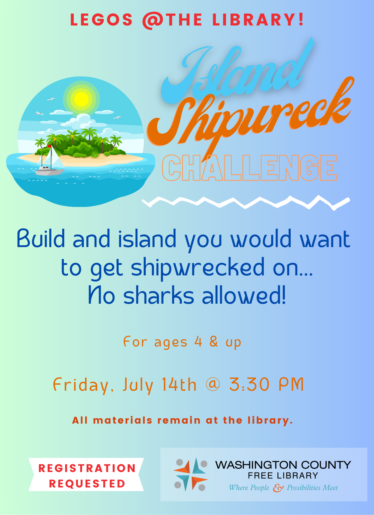 Legos at the Library: Island Shipwreck Challenge