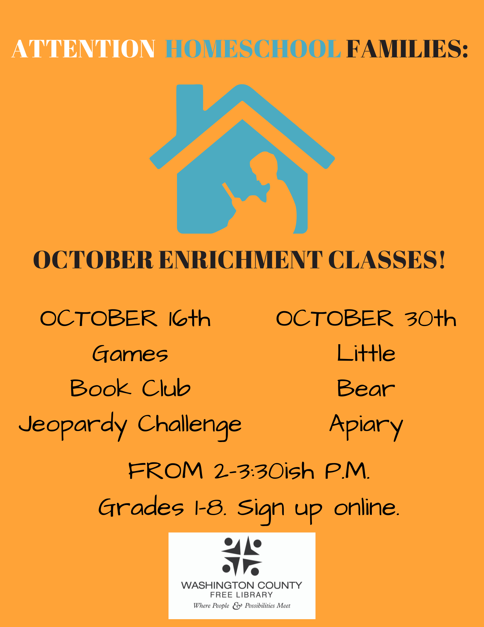 October Homeschool Enrichment Classes!