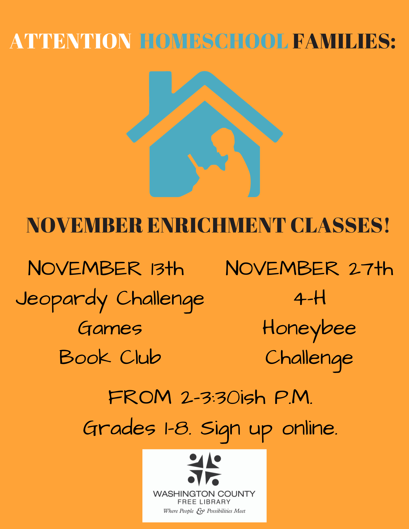 November Homeschool Enrichment Classes