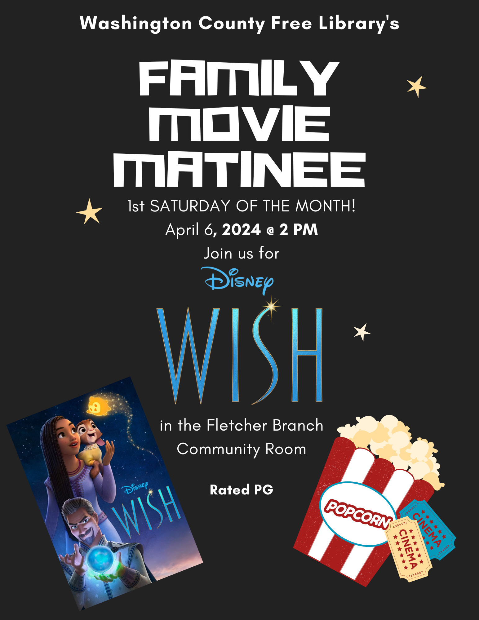 Free movie matinee--Disney's Wish!