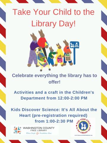 Poster describing Take Your Child to the Library Day