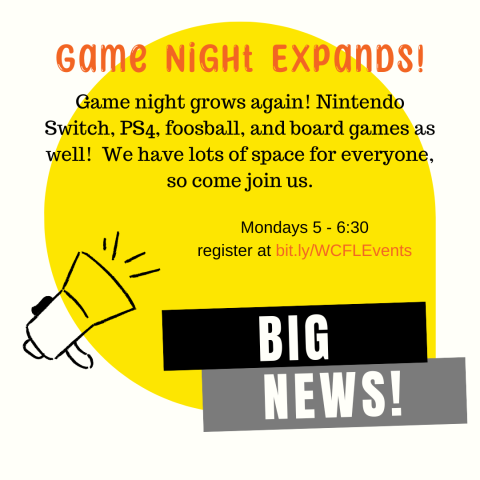 Game Night Expands again!