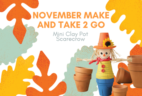November Make and Take 2 Go Mini Clay Pot Scarecrow