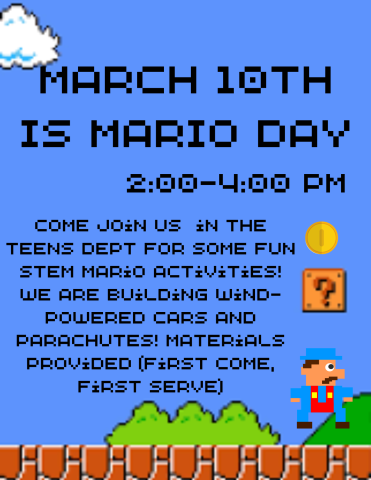 March 10th is Mario Day - Mario background from video game