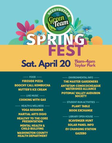 Springfest floral logo and listing of event happenings