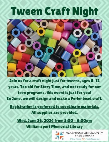 pearler bead image date of event June 26th 5:00 pm 