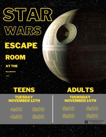 Star wars death star- with event dates and time november 12