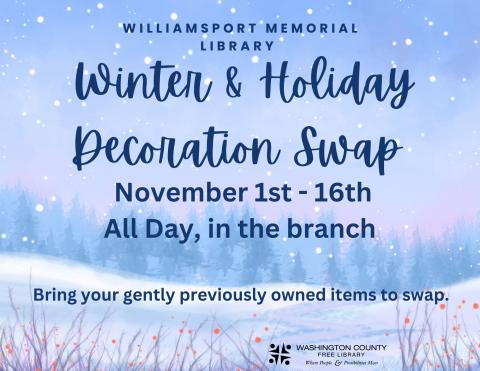 winter scene info about the event decoration swap holiday and winter