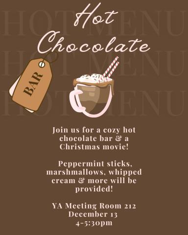 Hot Chocolate Bar & A Charlie Brown Christmas Event for Teens at WCFL