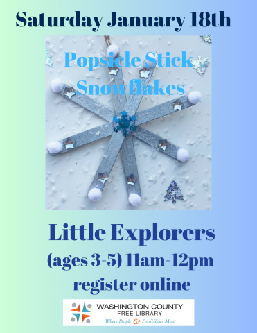 Little Explorers STEM: Popsicle Stick Snowflakes