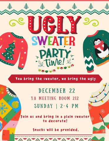 Ugly Sweater Decorating Party for Teens at WCFL