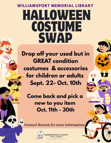 halloween swap image of costumes and dates of event 
