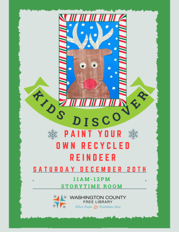 Kids Discover/Little Explorers STEM: Painting Recycled Reindeer