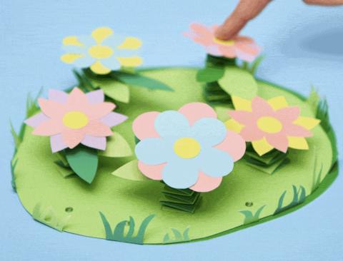 Example of springy paper garden