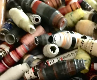 pile of DIY paper beads