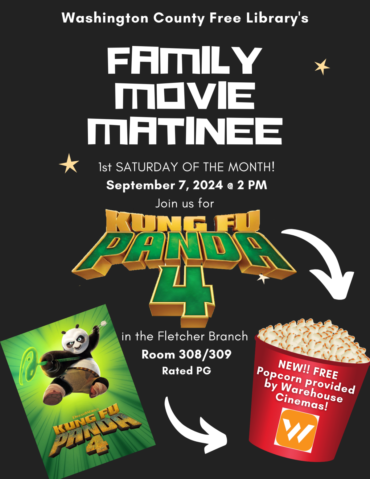 Kung Fu panda 4 with free Popcorn from Warehouse Cinemas!