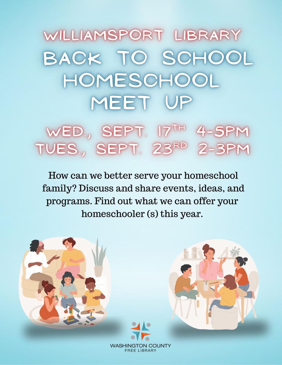 evebt flyer with dates and time with graphic of children and adults 