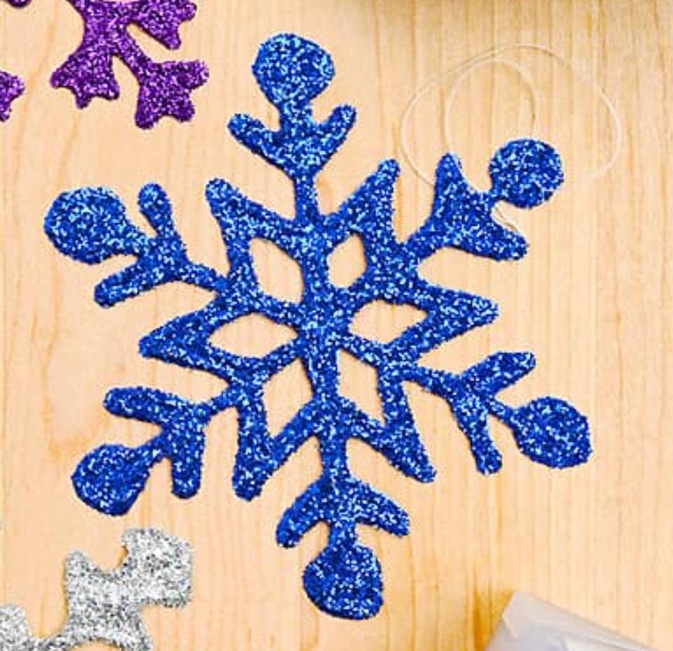 glitter glue snowflake