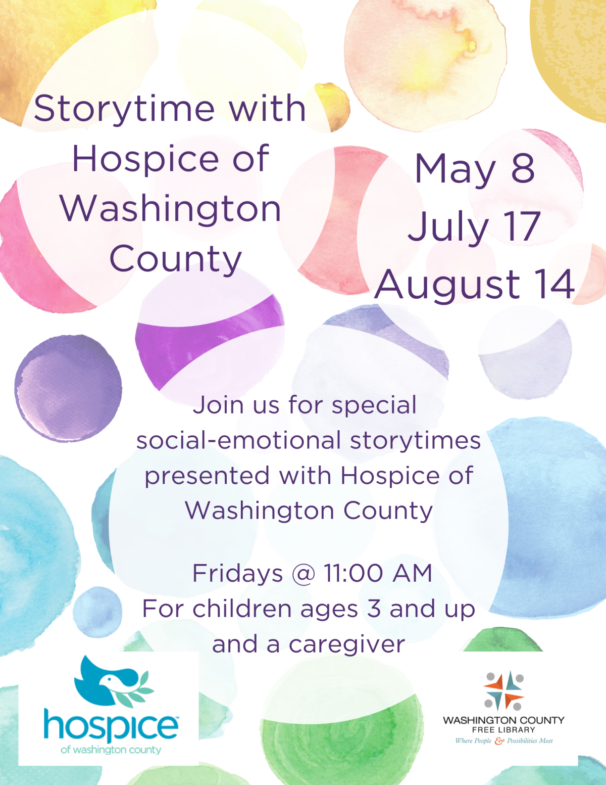 Hospice Storytime dates