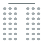 Auditorium-style seating with large screen at front